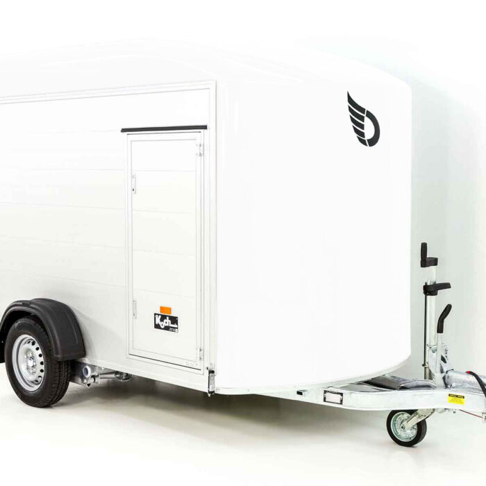 Debon Kofferanhänger C400 164x315cm H:200cm 1,3t|Alu, Polybug|Tür|weiß