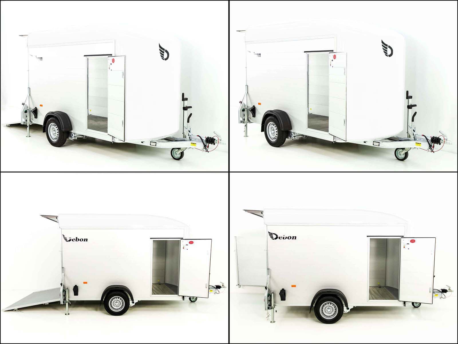 Debon Kofferanhänger C400 164x315cm H:200cm 1,3t|Alu, Polybug|Tür|weiß – Bild 4