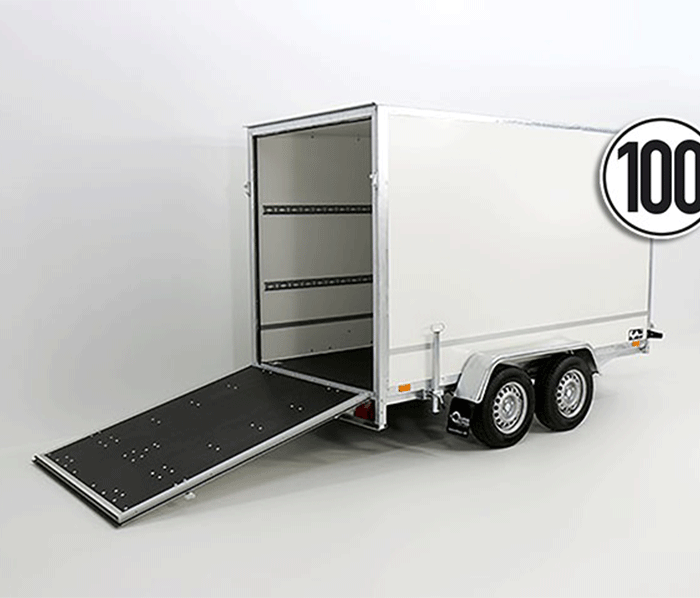 Kofferanhänger BK 146x357cm Höhe:180cm 2,0t|Rampe