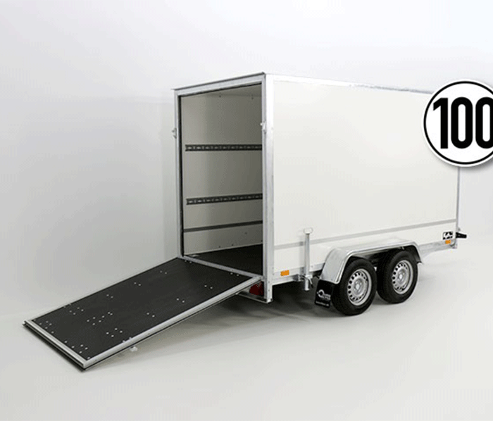 Kofferanhänger BK 146x357cm Höhe:180cm 2,7t|Rampe