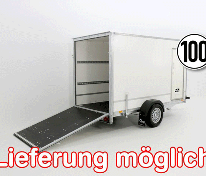 Kofferanhänger BK 146x304cm Höhe:180cm 1,3t|Rampe|Tür