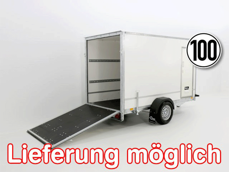 Kofferanhänger BK 146x304cm Höhe:180cm 1,3t|Rampe|Tür