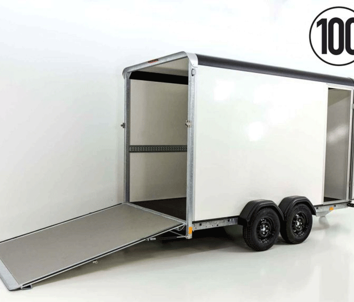 Henra Kofferanhänger Boxvan black H:190 2,7t|Rampe Türe