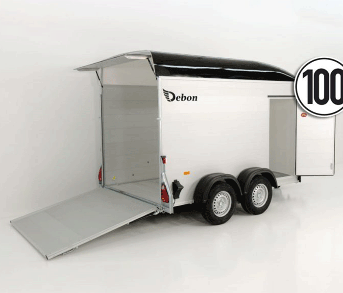 Debon Kofferanhänger Cargo H:200cm 2,0t|Alu|Polybug|Tür|schwarz