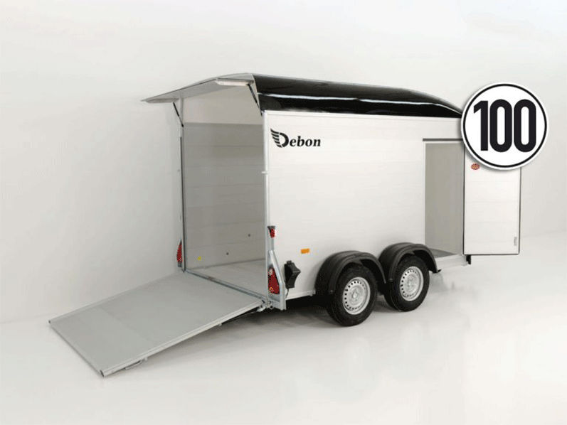 Debon Kofferanhänger Cargo H:200cm 2,6t|Alu|Polybug|Tür|schwarz
