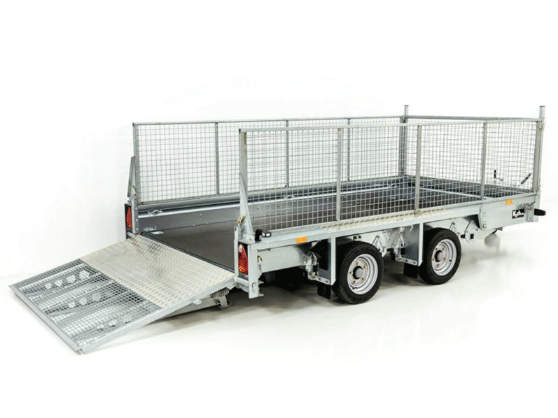 Ifor Williams Baumaschinenanhänger GX126 3,5t|Rampe|Gitteraufsatz