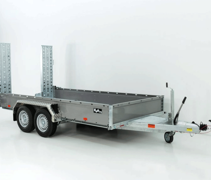 Vezeko Baumaschinenanhänger BA 190x390cm 3,5t|grau|Schwenk-Rampen|SB